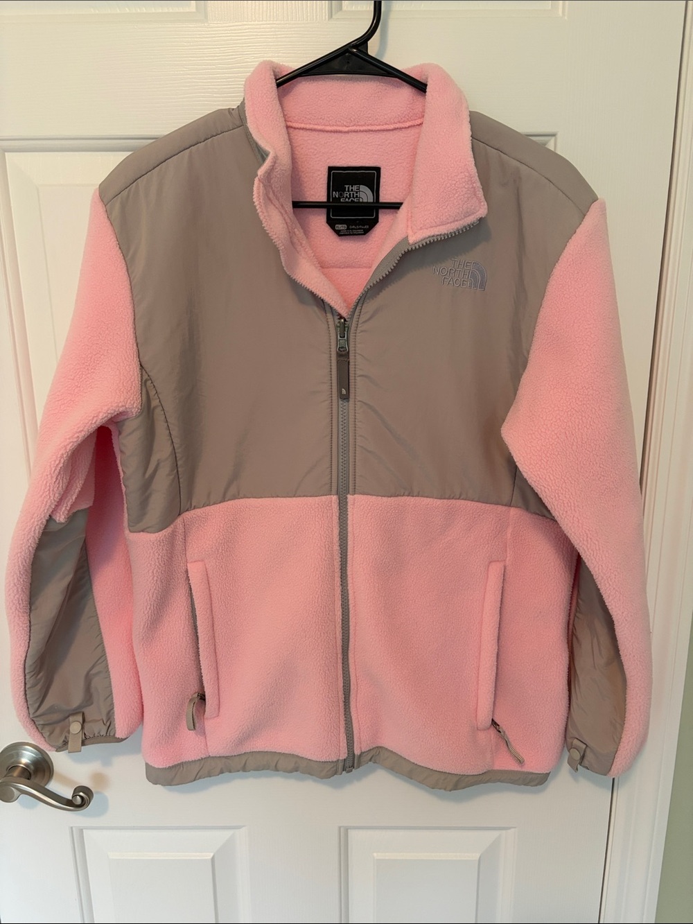 The North Face Pink and Gray Fleece Jacket Girls Size XL